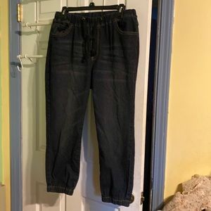 Denim capri length joggers